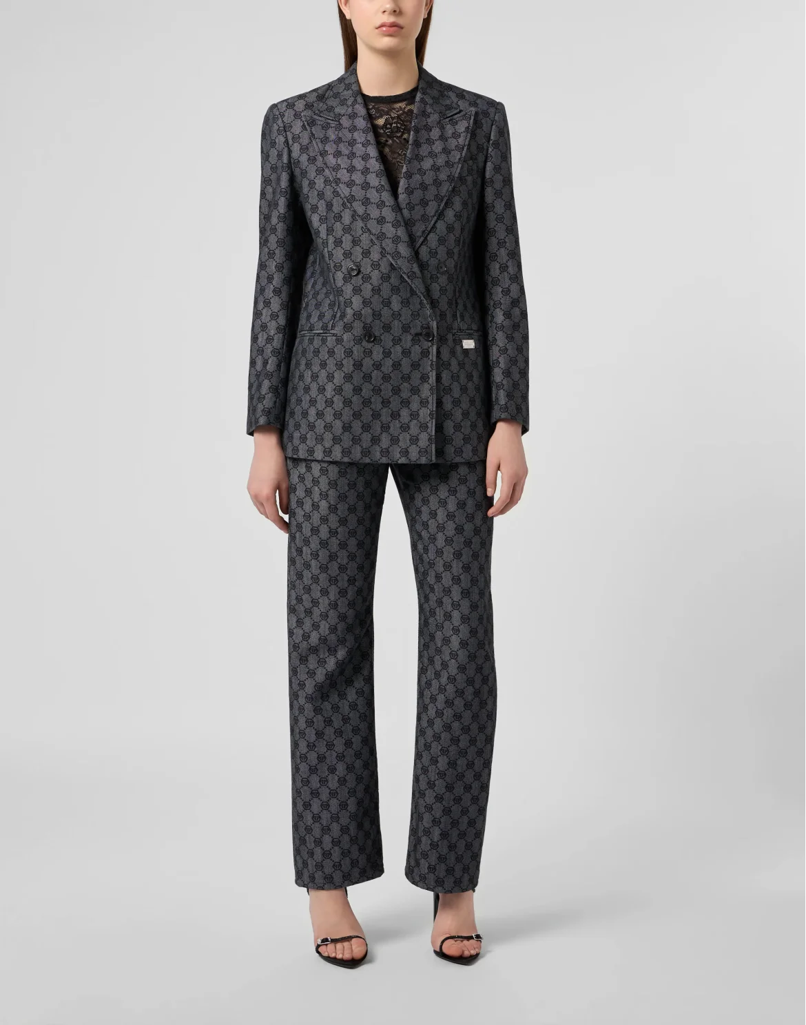 Double-Breasted Dame Fit Blazer Monogram, цвет: Черный