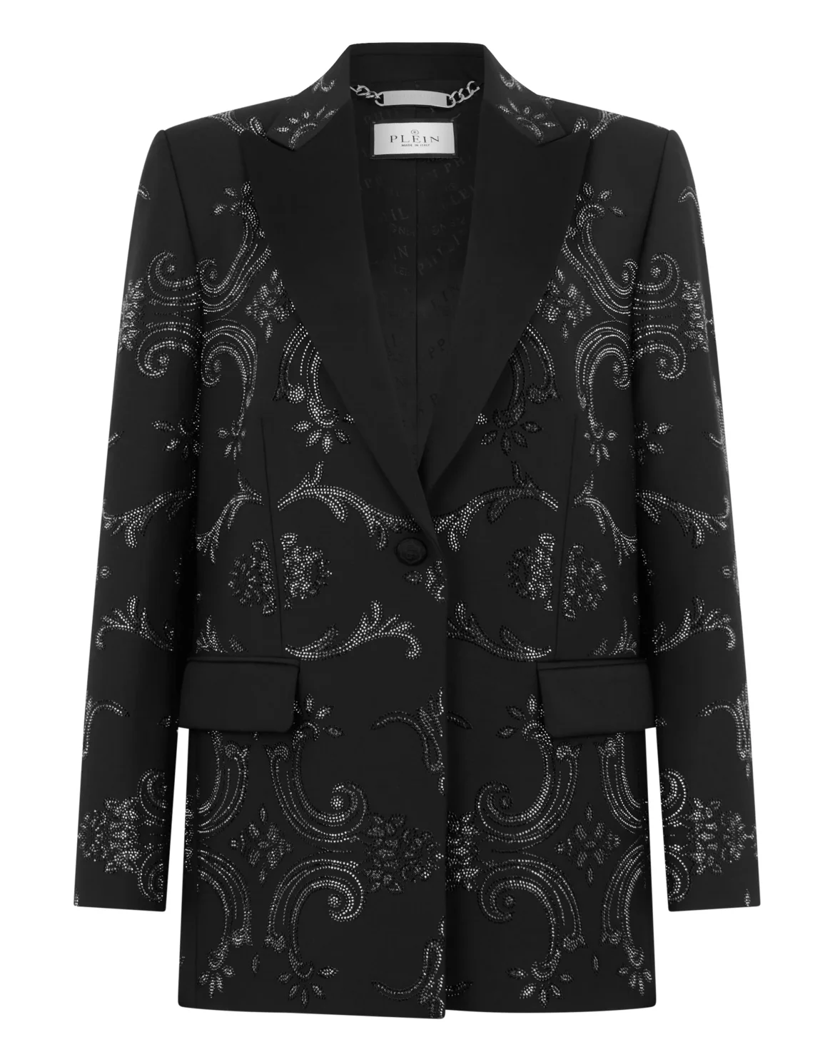 Boyfriend's Fit Blazer Baroque Strass, цвет: Черный