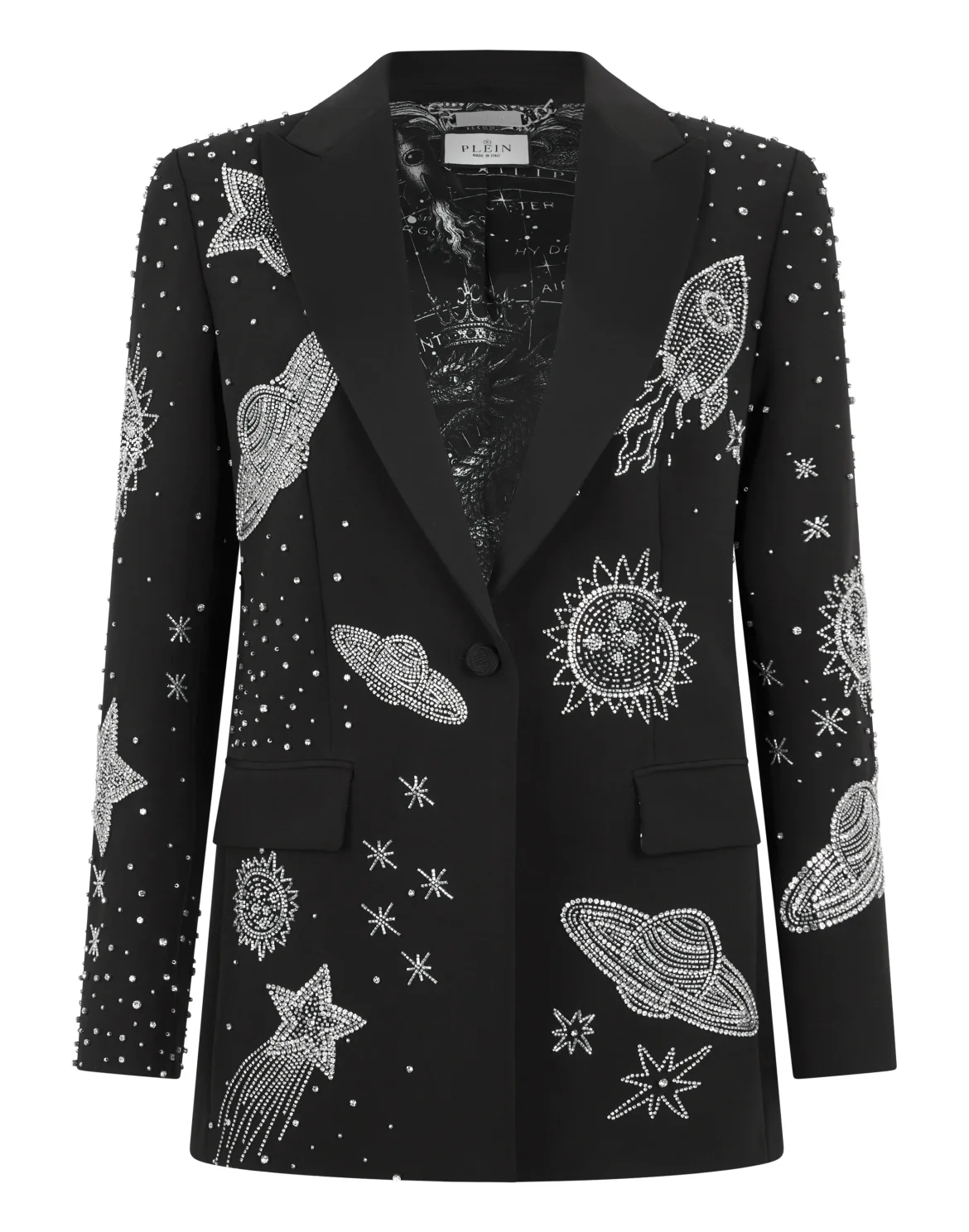 Boyfriend's Fit Blazer Space Zodiac, цвет: Черный