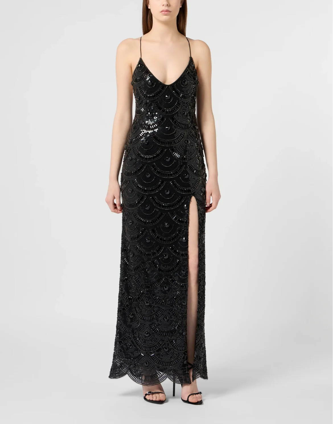 Maxi Dress Shiny Waves, цвет: Черный