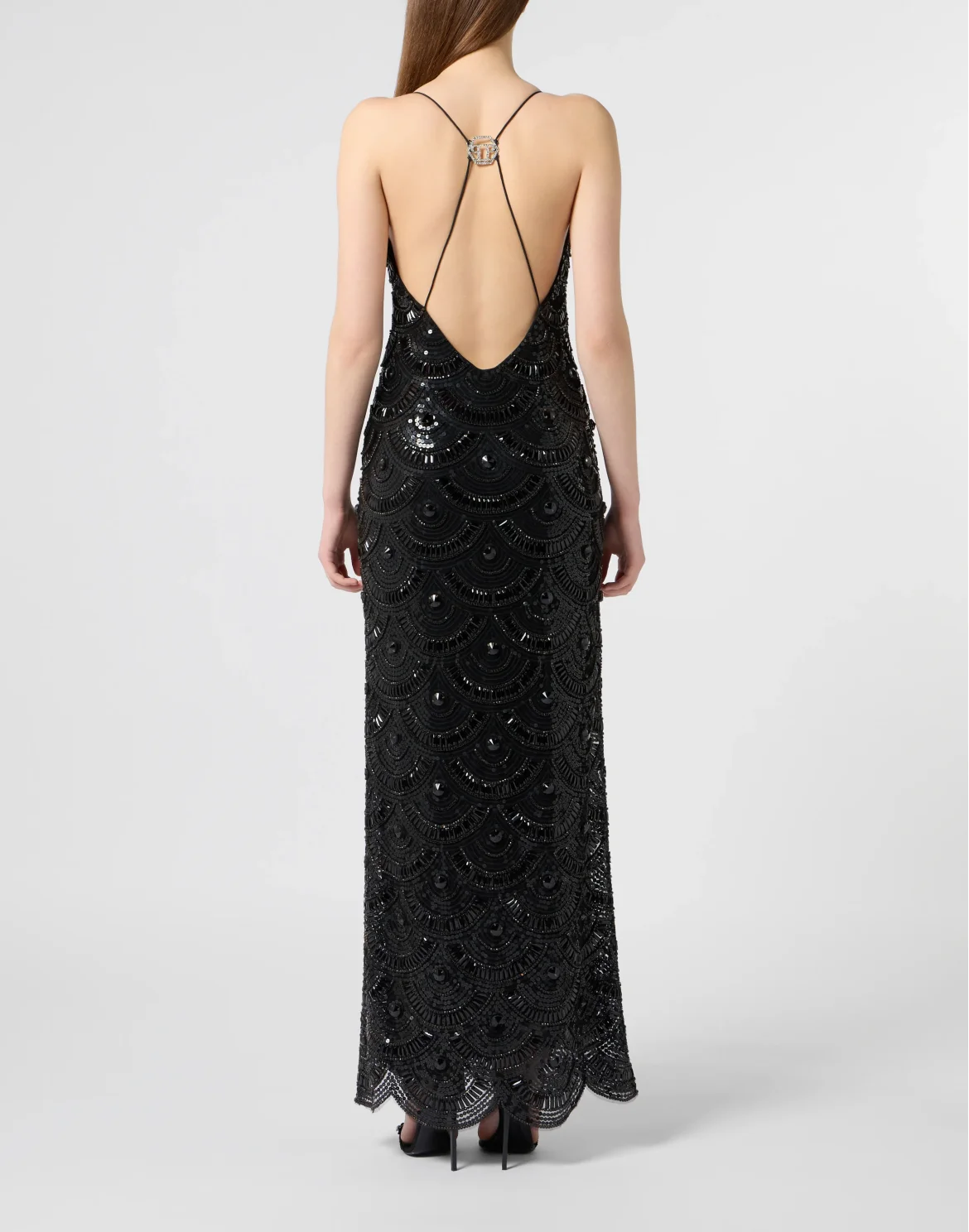 Maxi Dress Shiny Waves, цвет: Черный