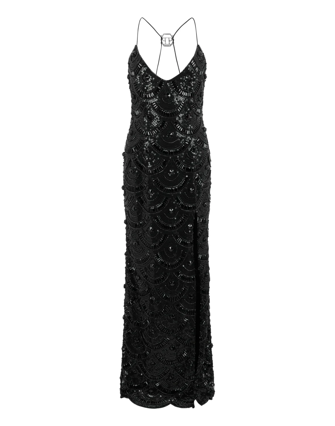 Maxi Dress Shiny Waves, цвет: Черный