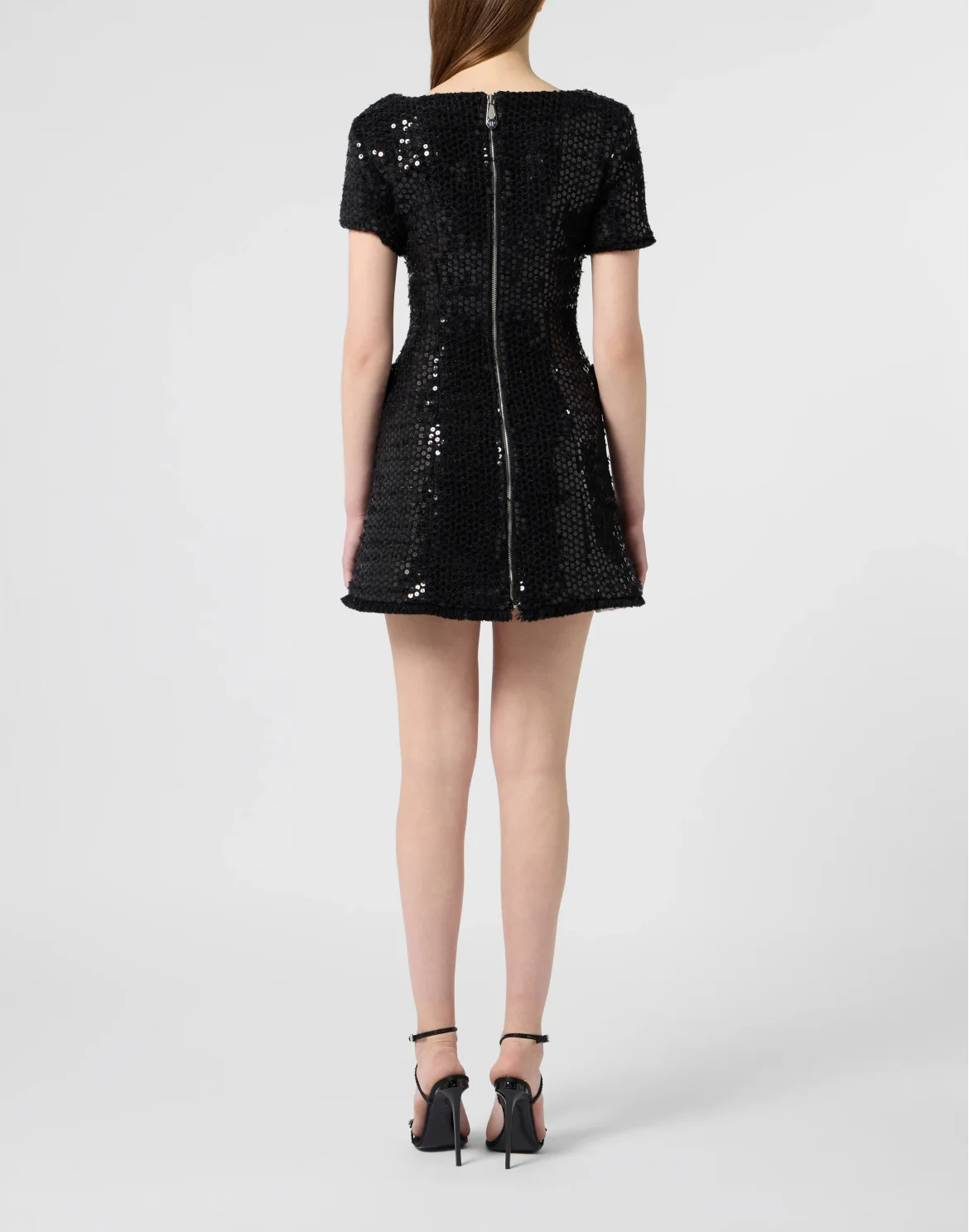 Tweed Mini Dress Paillettes, цвет: Черный