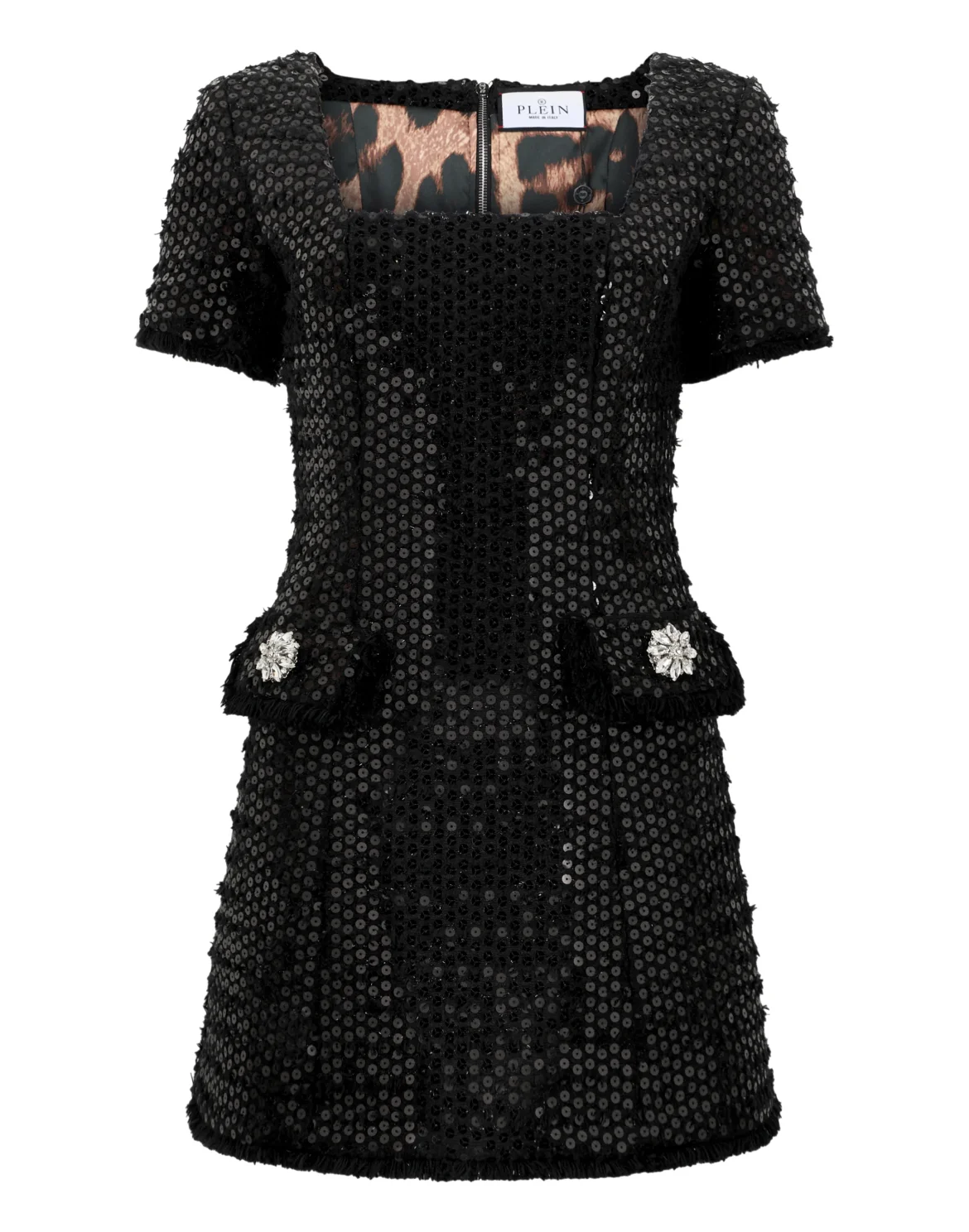 Tweed Mini Dress Paillettes, цвет: Черный