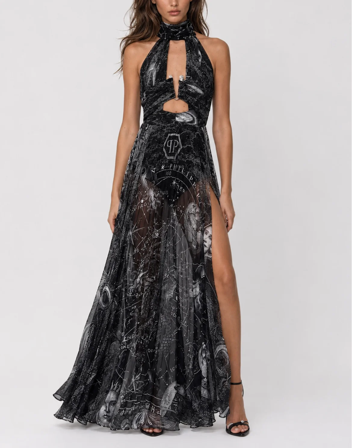Chiffon Long Dress Zodiac, цвет: Черный