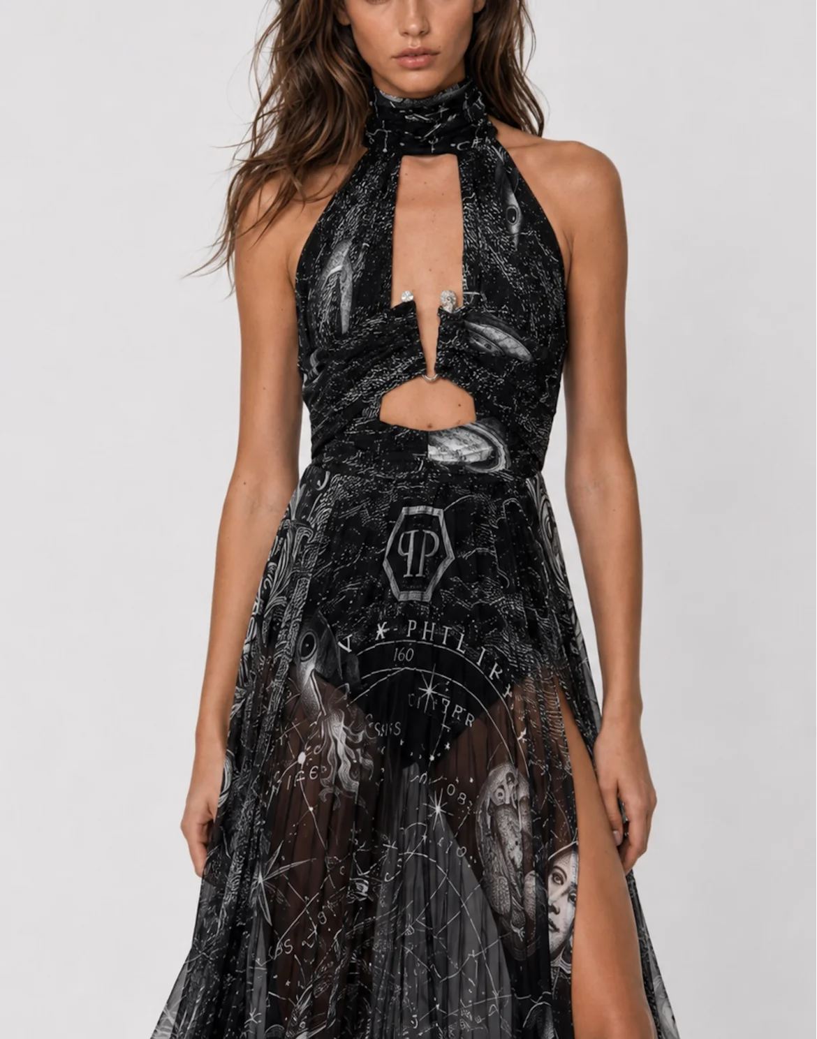 Chiffon Long Dress Zodiac, цвет: Черный