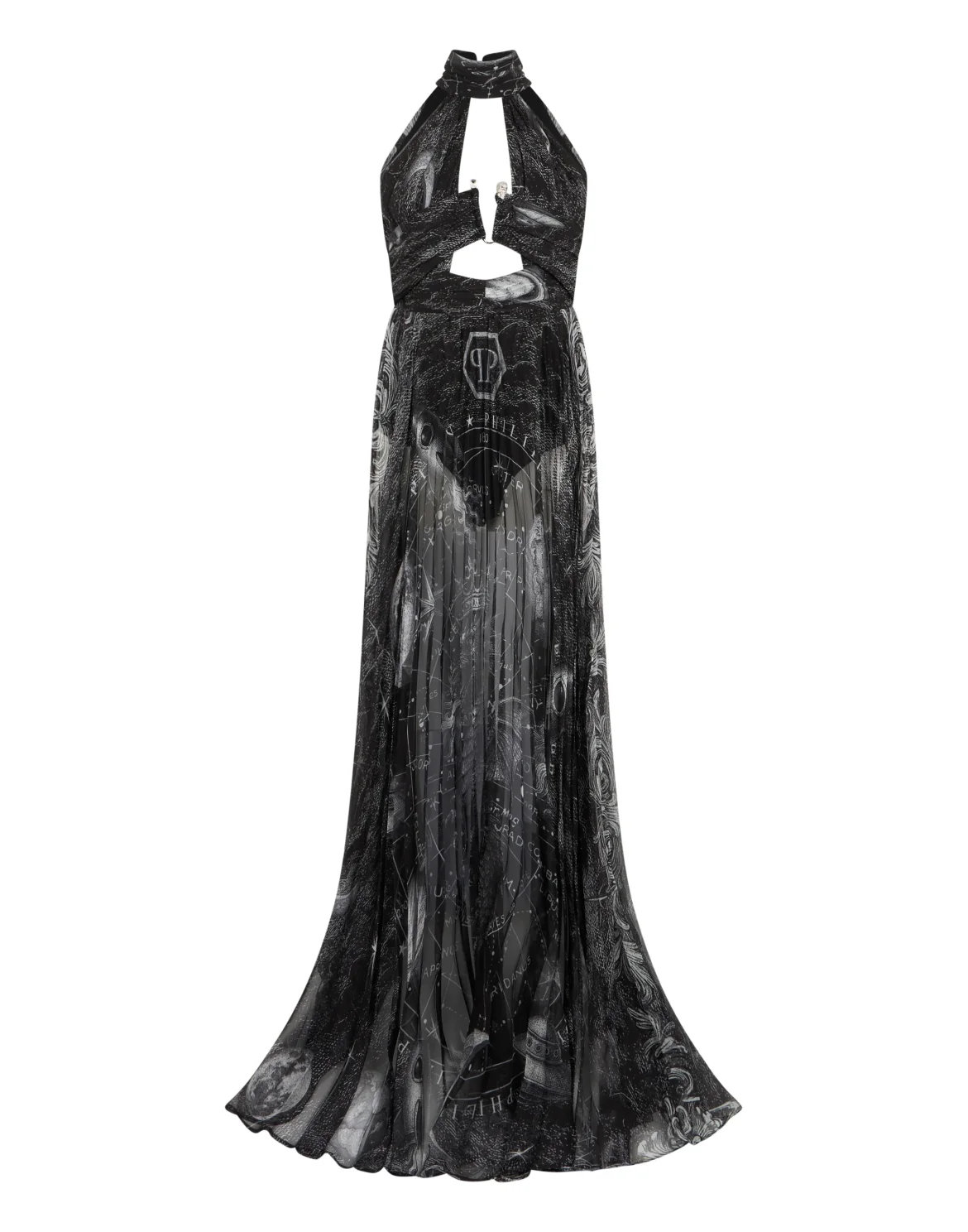 Chiffon Long Dress Zodiac, цвет: Черный
