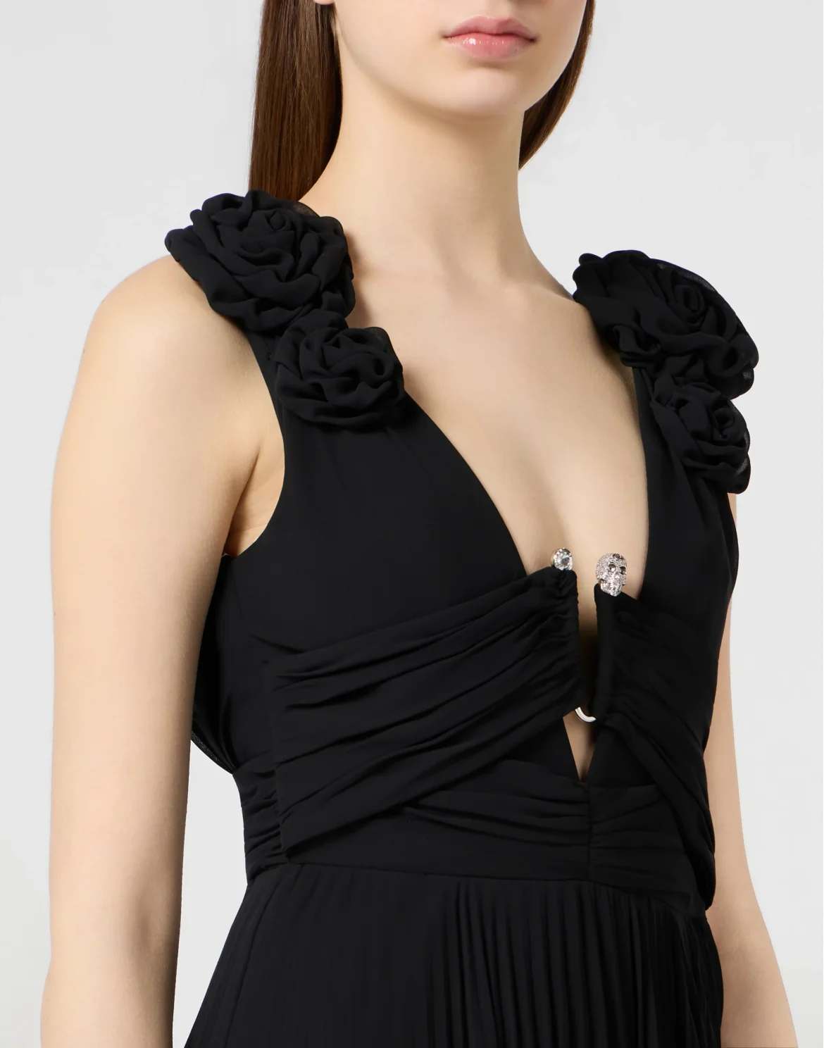 Long Evening Dress Flowers, цвет: Черный