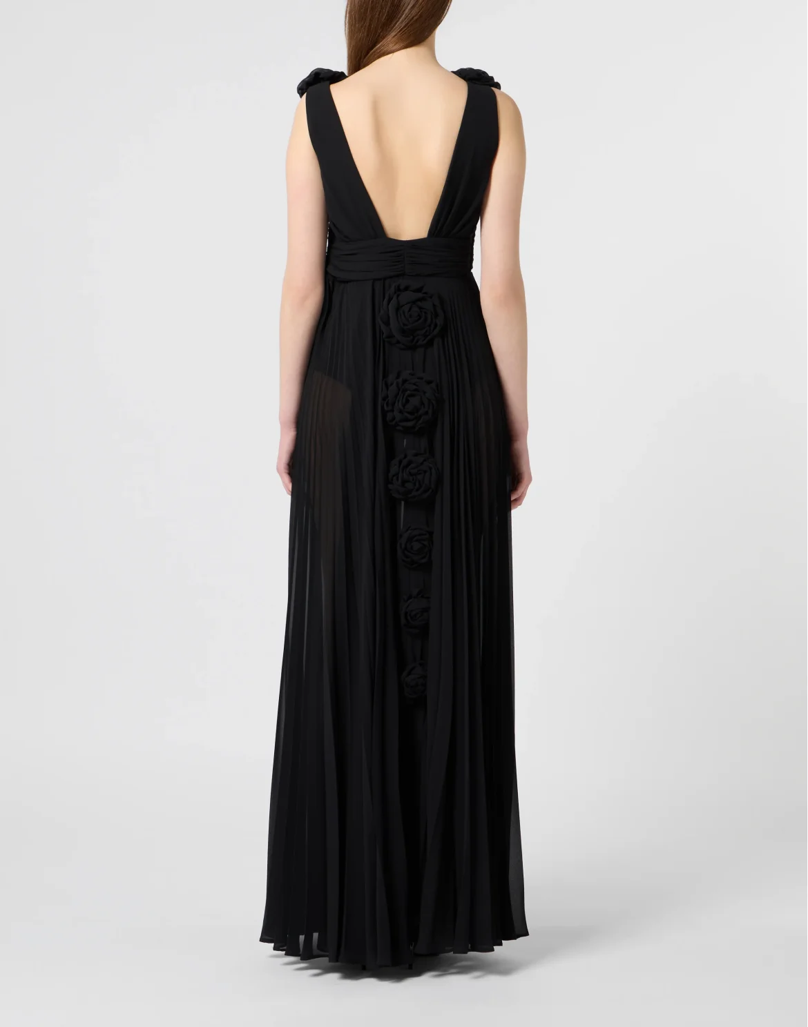 Long Evening Dress Flowers, цвет: Черный