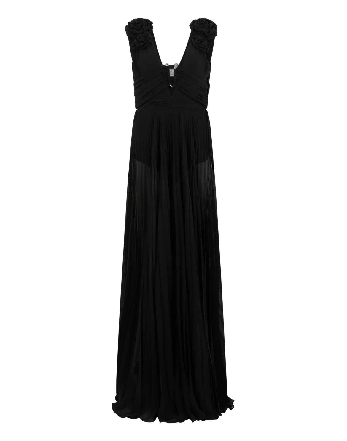 Long Evening Dress Flowers, цвет: Черный
