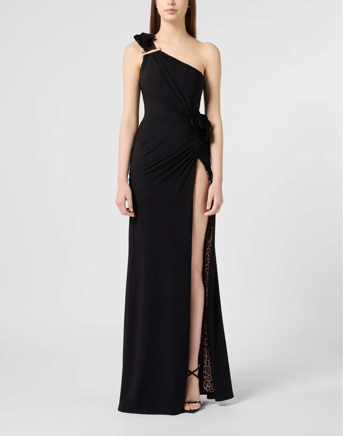 Long Dress Flower Piercing, цвет: Черный