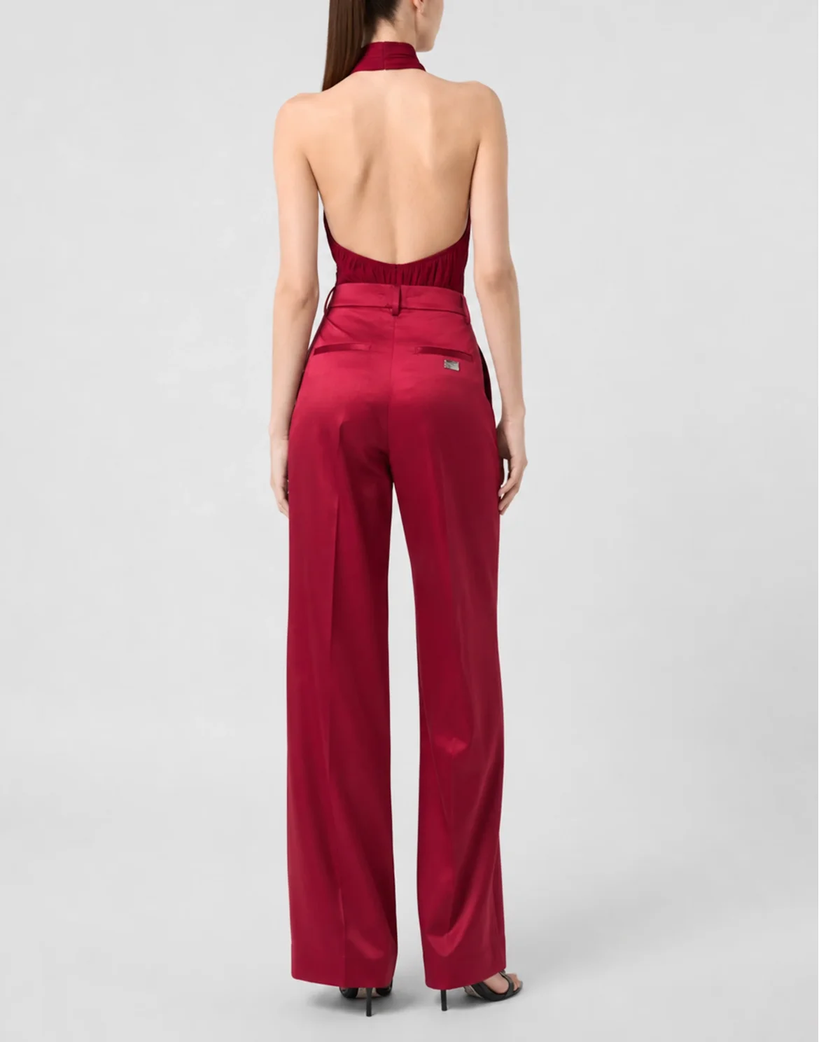 Satin Dame Fit Trousers, цвет: Красный