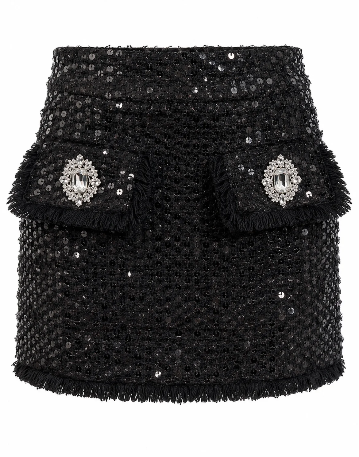 Tweed Mini Skirt Paillettes, цвет: Черный