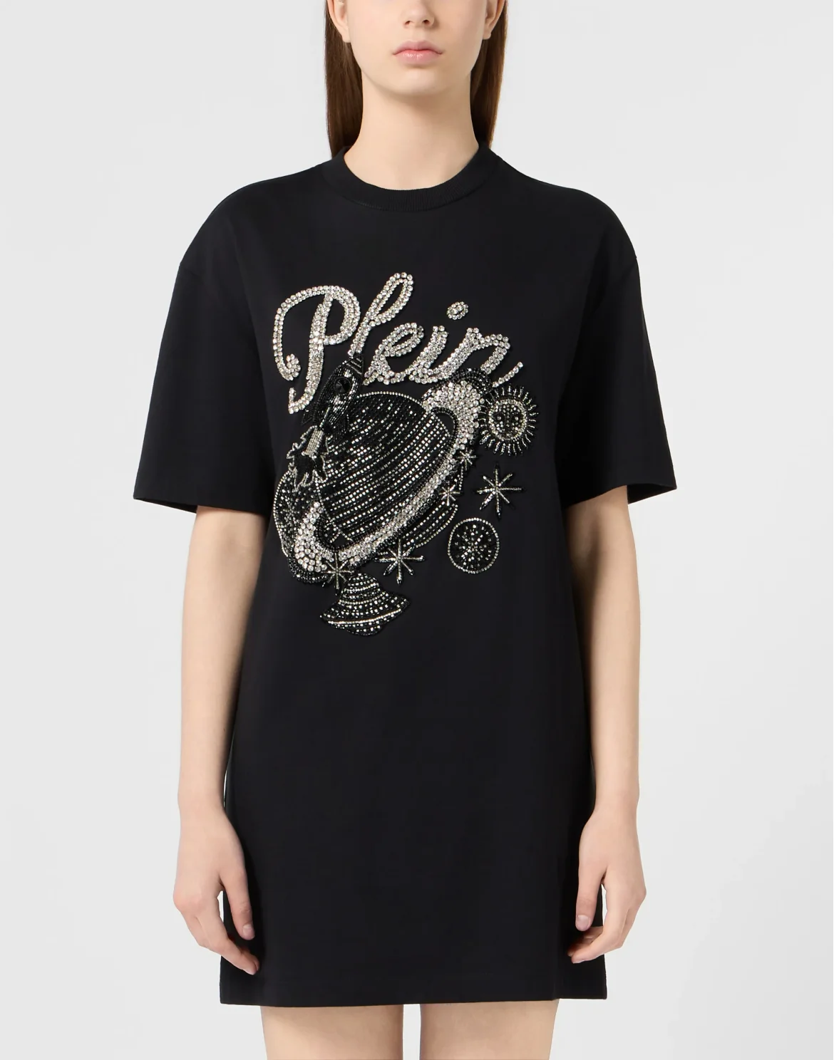 T-Shirt Mini Dress Space Plein, цвет: Черный