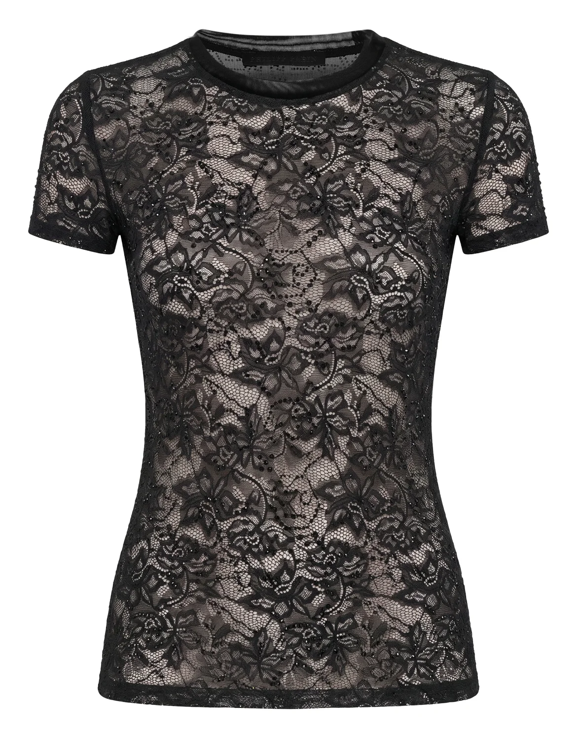 Lace Sexy Pure Fit T-Shirt Monogram Strass Monogram Strass, цвет: Черный