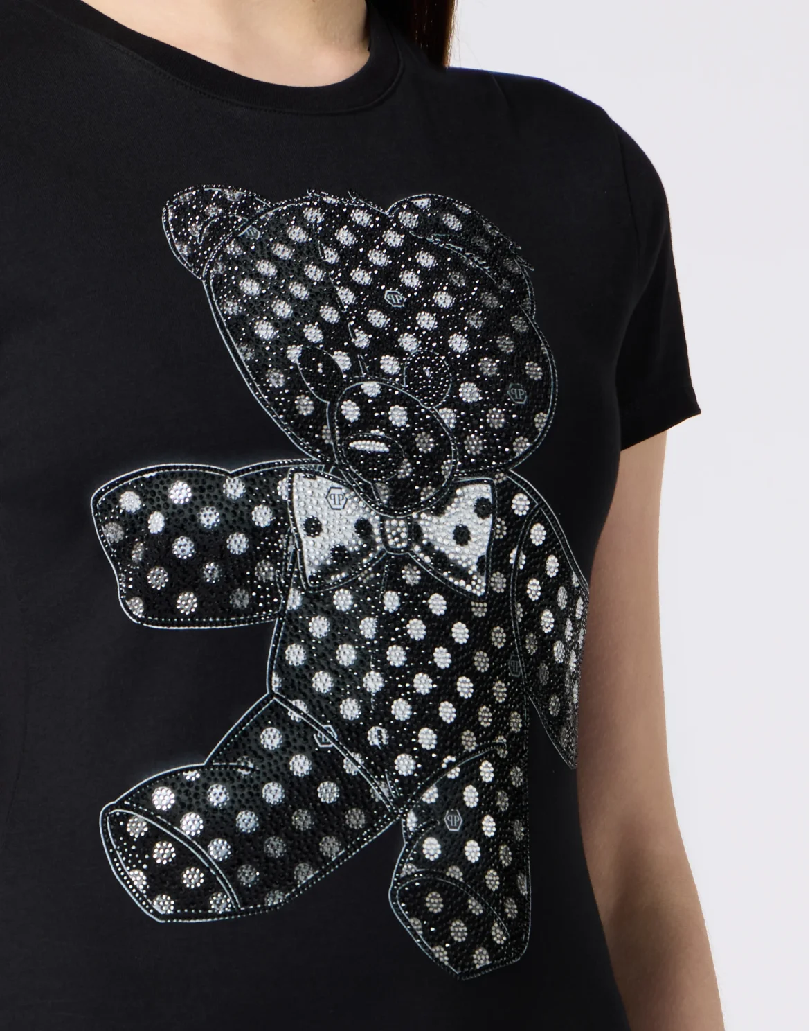 Sexy Pure Fit T-Shirt Strass Teddy, цвет: Черный