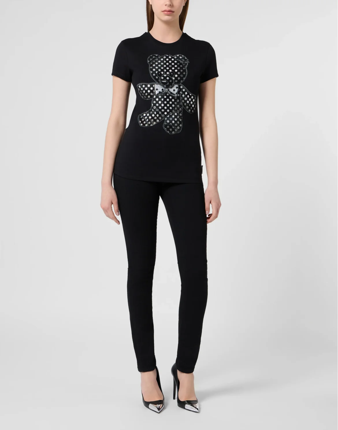 Sexy Pure Fit T-Shirt Strass Teddy, цвет: Черный