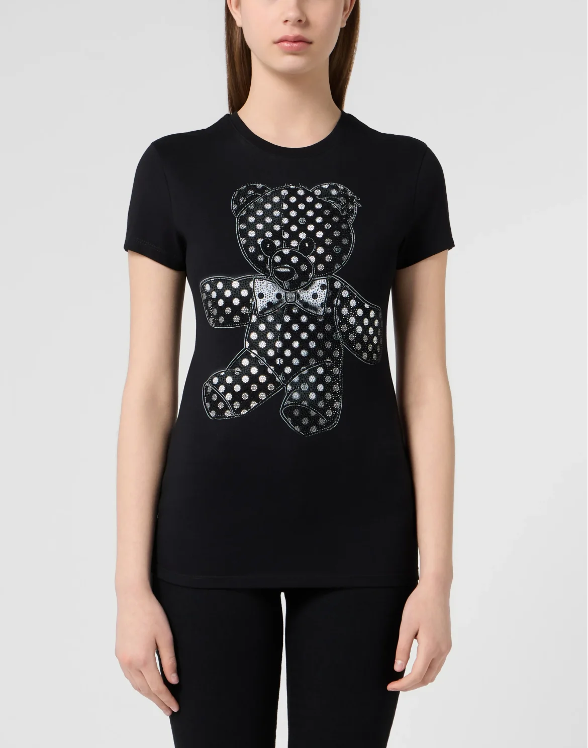 Sexy Pure Fit T-Shirt Strass Teddy, цвет: Черный