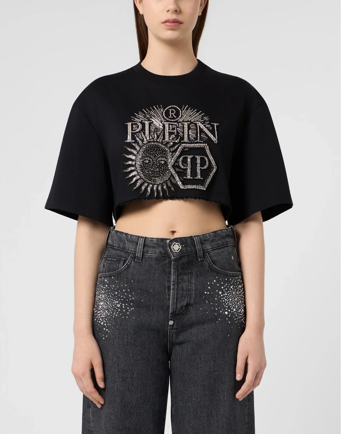 Cropped T-Shirt Zodiac, цвет: Черный