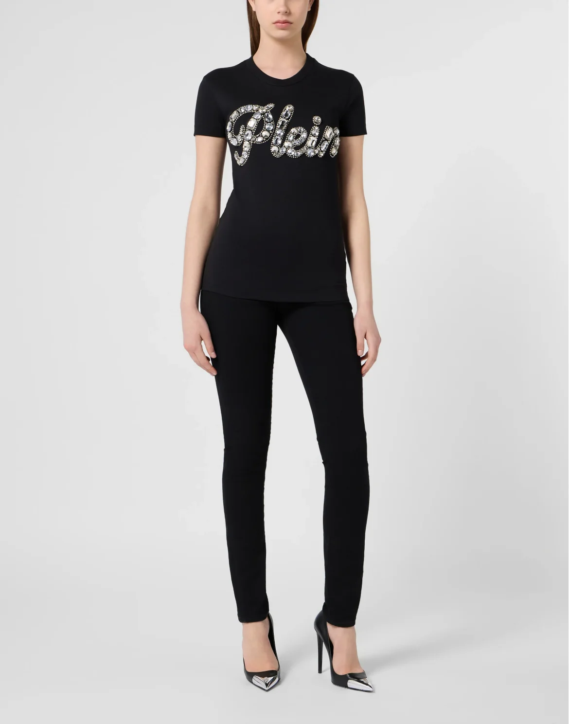 Sexy Pure Fit T-Shirt Crystal Plein, цвет: Черный