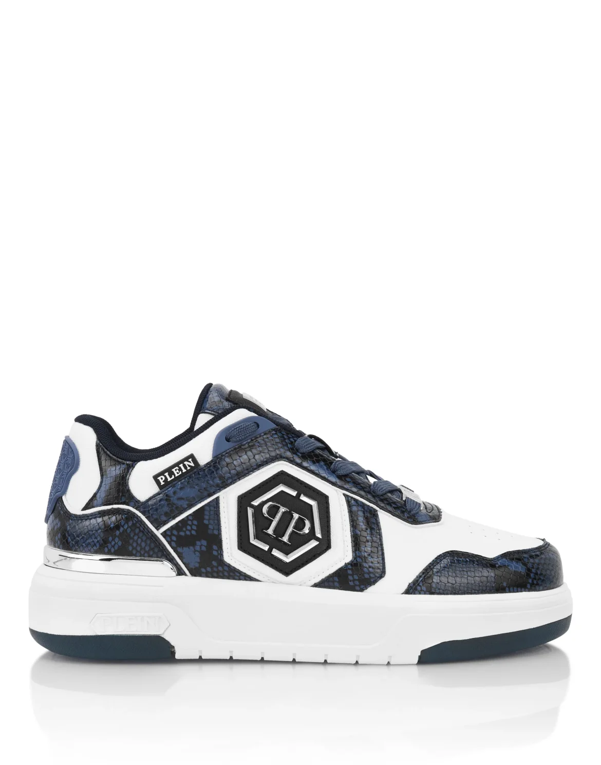 Low-Top Sneakers SK8R PLEIN Python Print, цвет: Синий