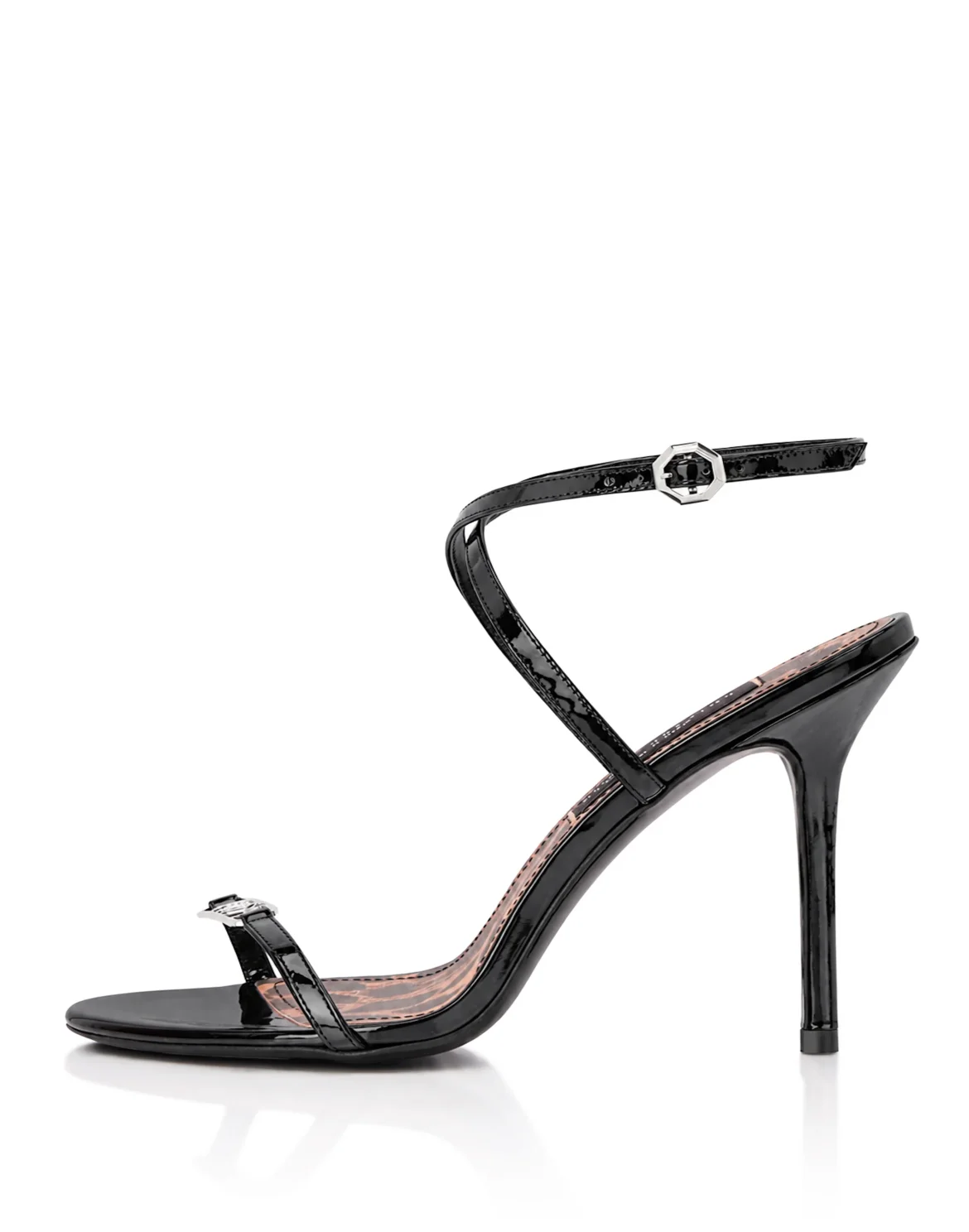 Patent Leather High Heels Sandals 11, цвет: Черный