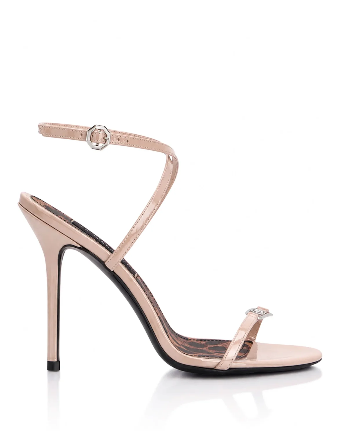 Patent Leather High Heels Sandals 11, цвет: Бежевый