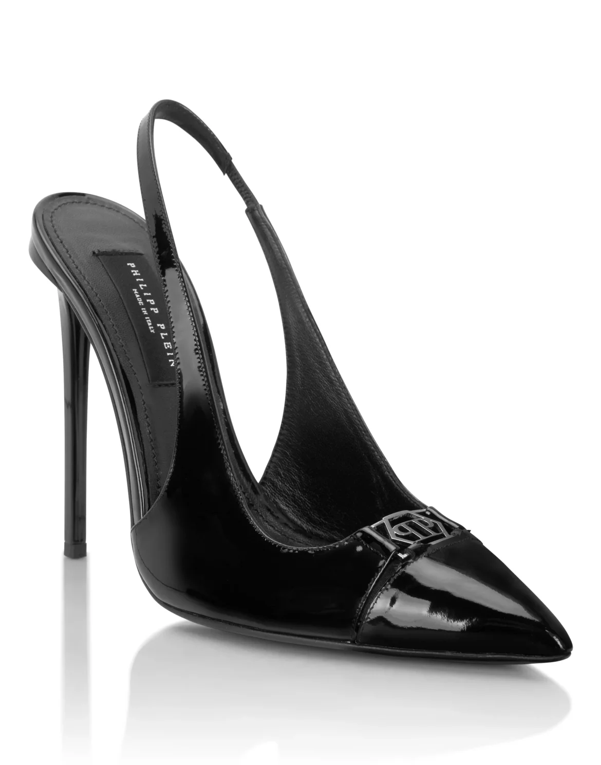 Patent Leather Slingback Hi-Heels 12, цвет: Черный