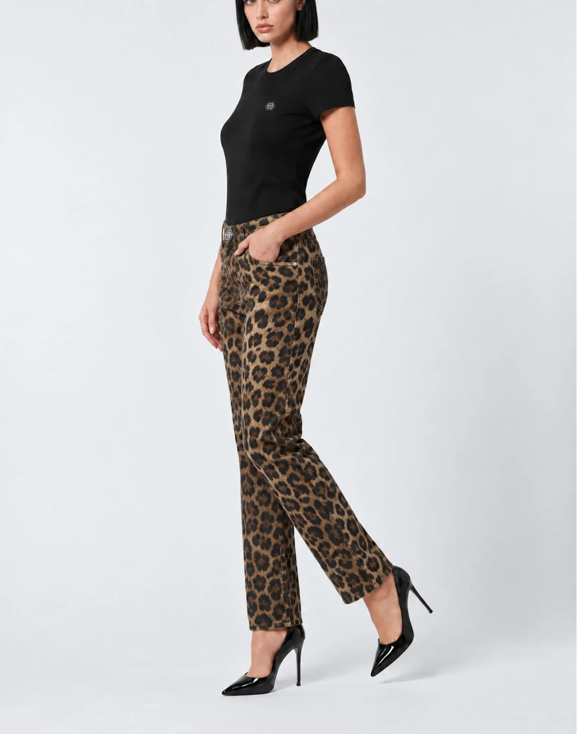 Leopard Straight Fit Jeans, цвет: Леопард