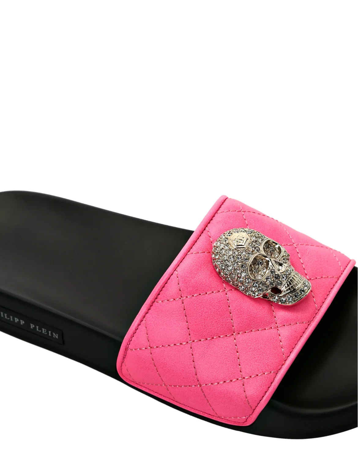 Flat gummy sandals Skull crystal, цвет: Розовый