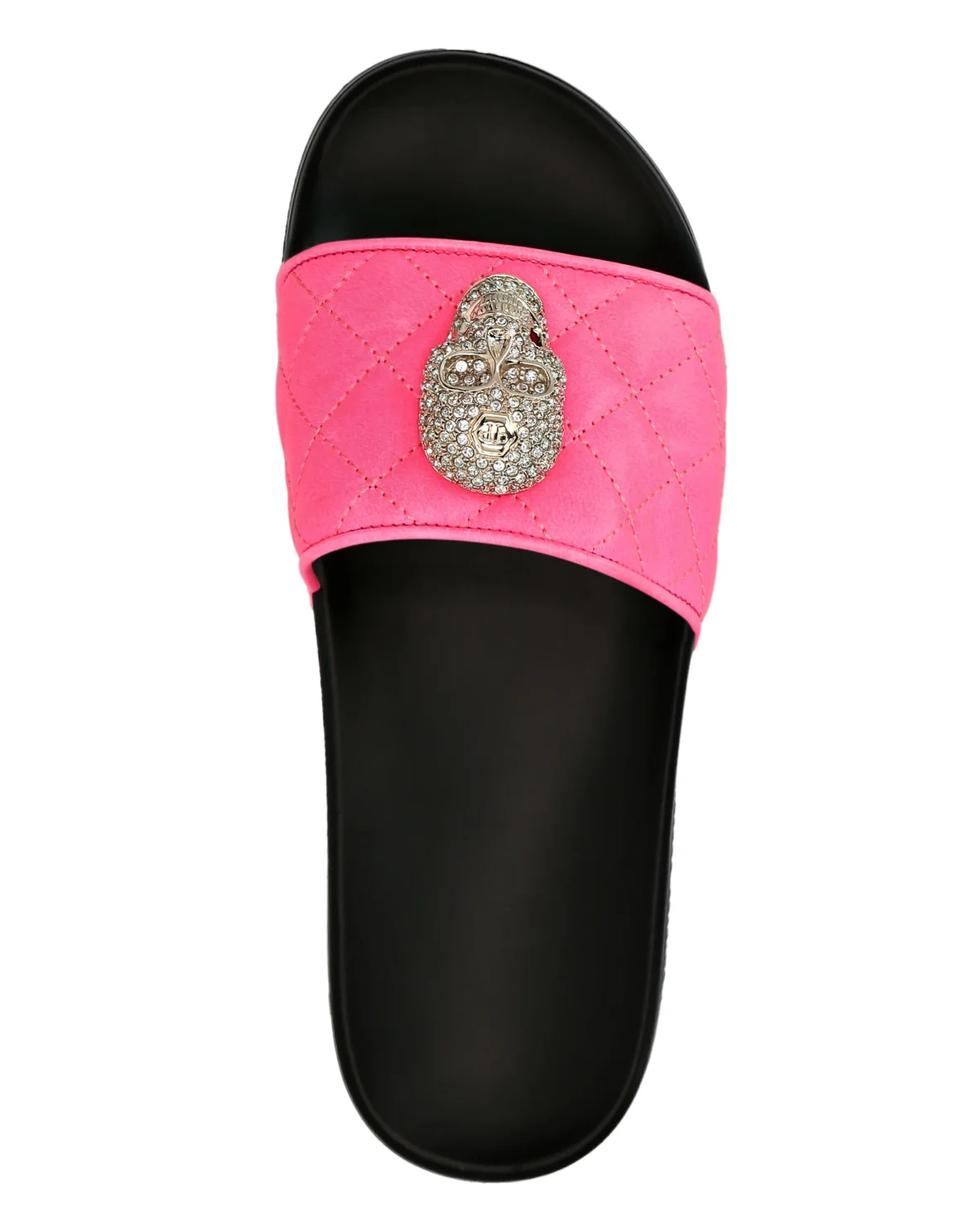 Flat gummy sandals Skull crystal, цвет: Розовый