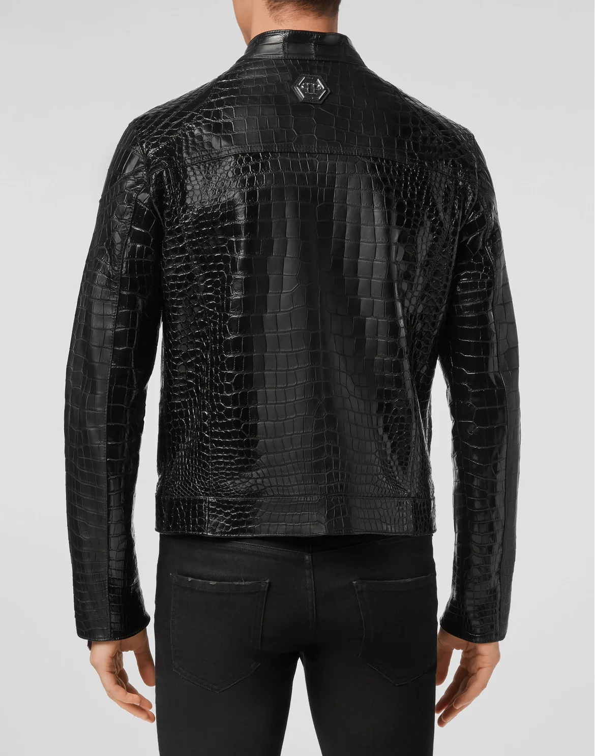 Leather Crocodile Jacket  Luxury, цвет: Черный