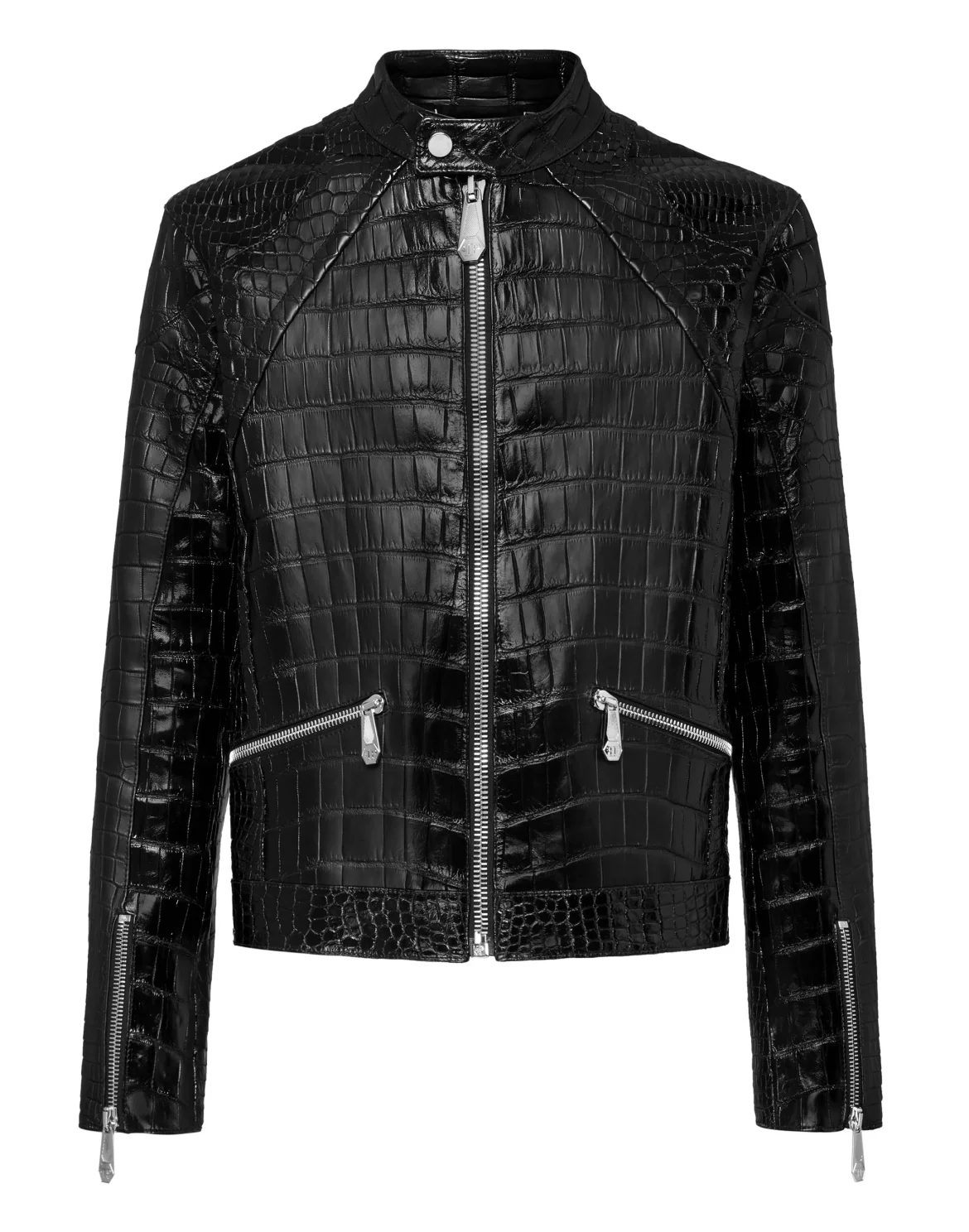 Leather Crocodile Jacket  Luxury, цвет: Черный