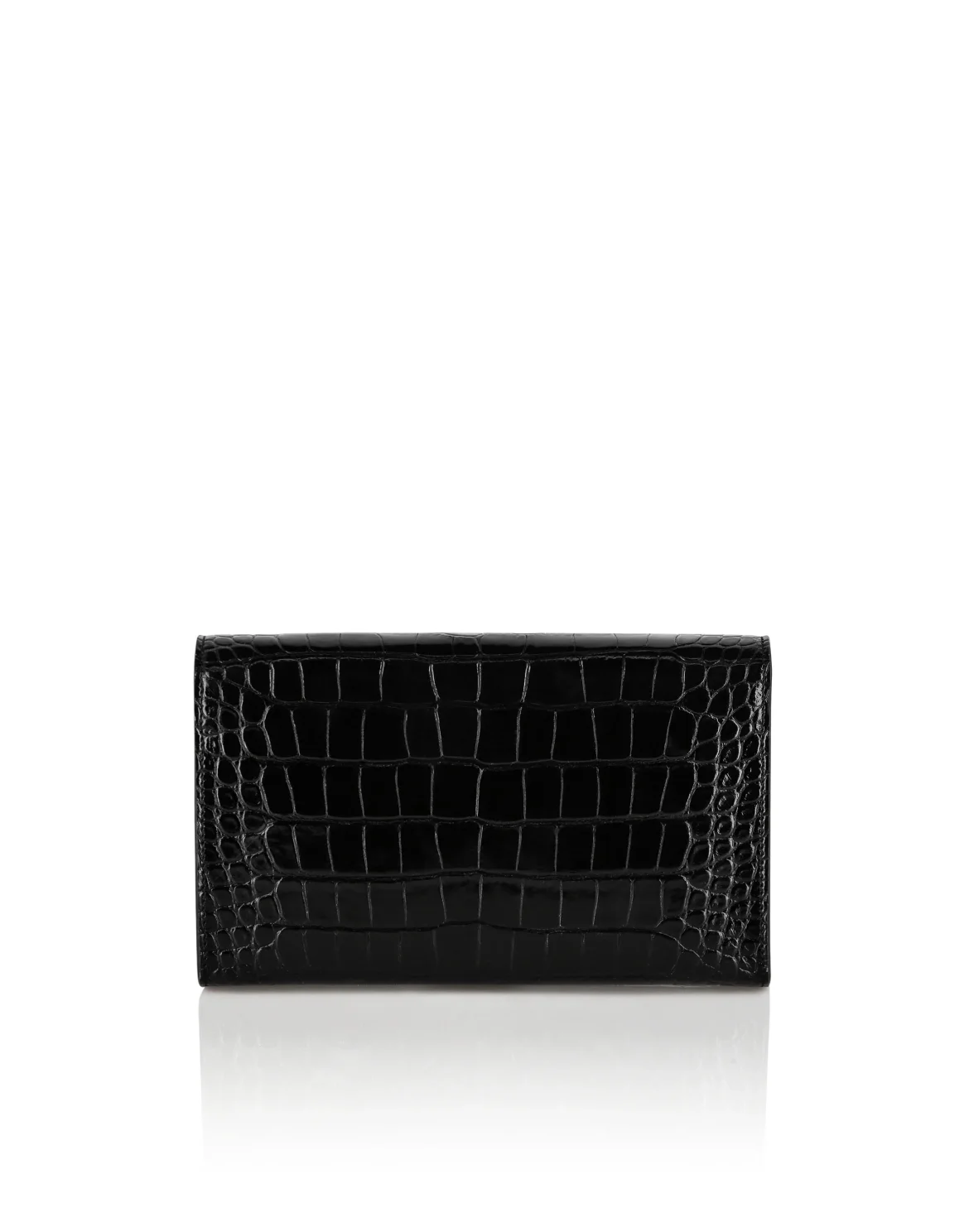 Small Croco Embossed Clutch Eagle, цвет: Черный