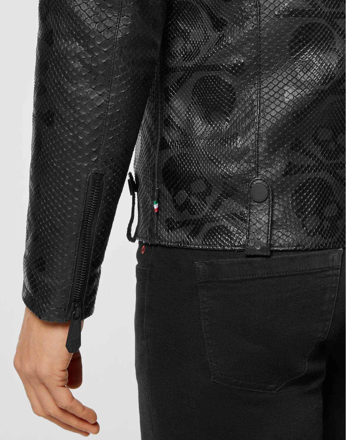 PYTHON SKULL  PRINTED PERFECTO  JACKET, цвет: Черный
