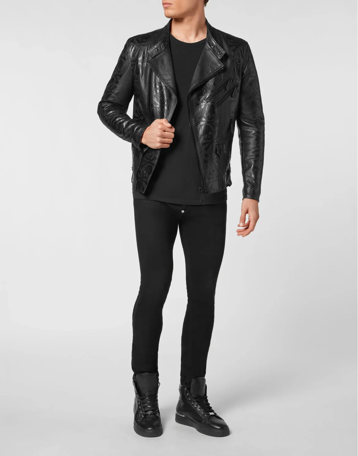 PYTHON SKULL  PRINTED PERFECTO  JACKET, цвет: Черный
