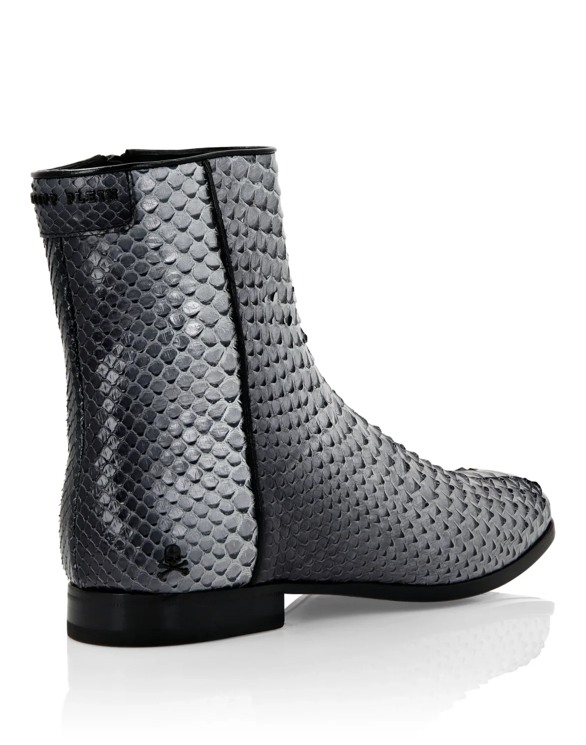 Python Print Boots Lo-Heels Mid, цвет: Серебристый