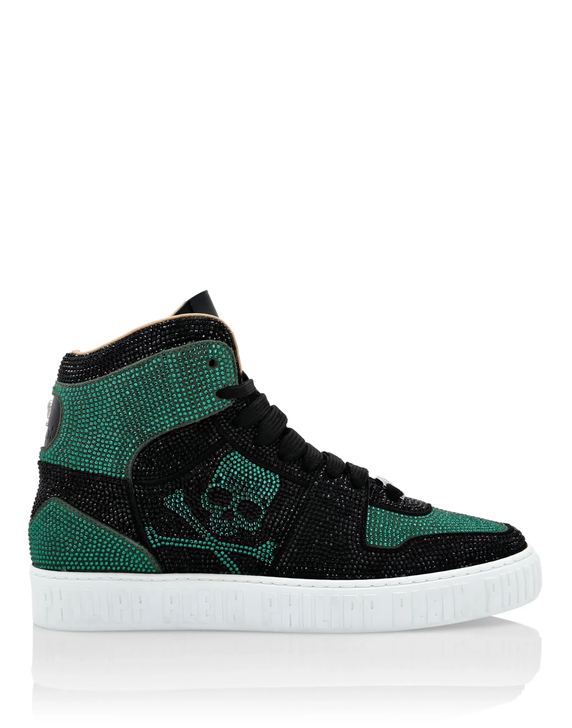 HI-TOP SNEAKERS NOTORIOUS CRYSTAL SKULL with Crystals, цвет: Зеленый