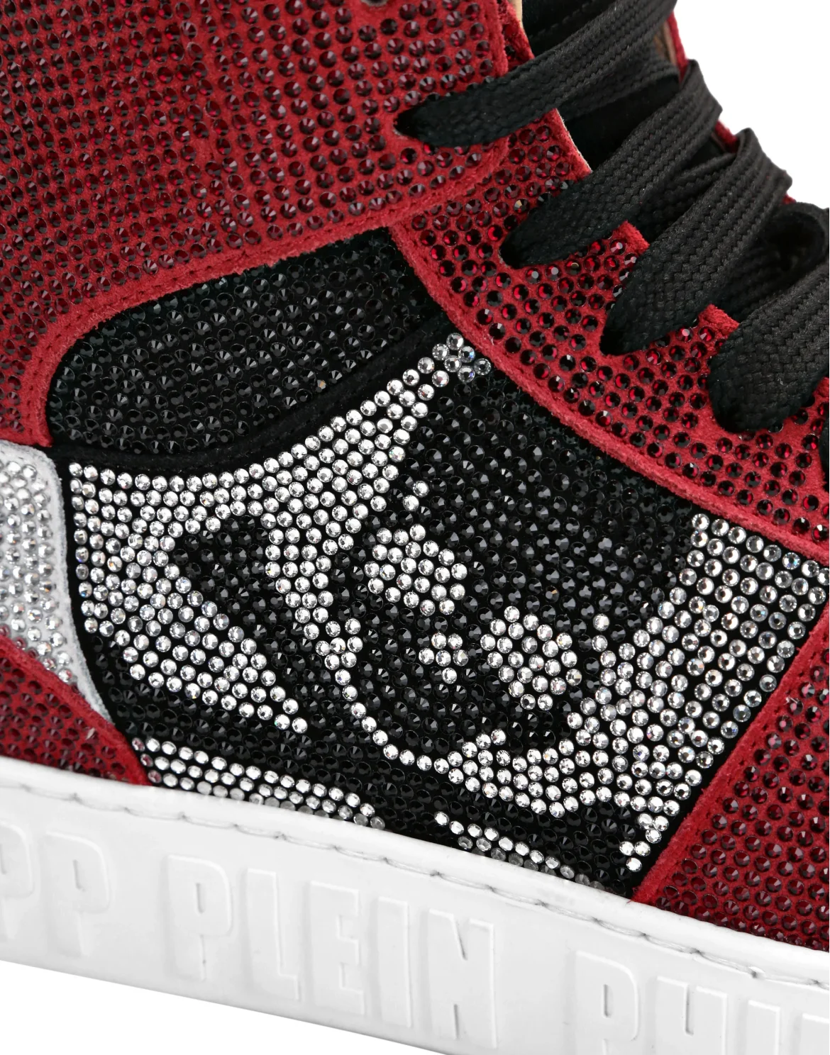 HI-TOP SNEAKERS NOTORIOUS CRYSTAL SKULL with Crystals, цвет: Красный