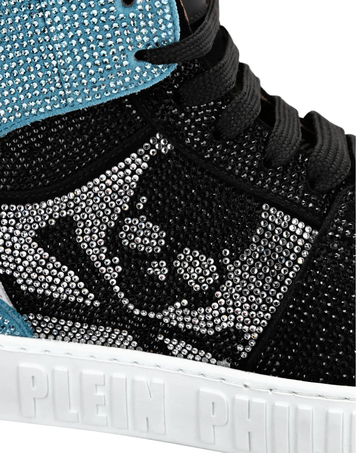 HI-TOP SNEAKERS NOTORIOUS CRYSTAL SKULL with Crystals, цвет: Голубой