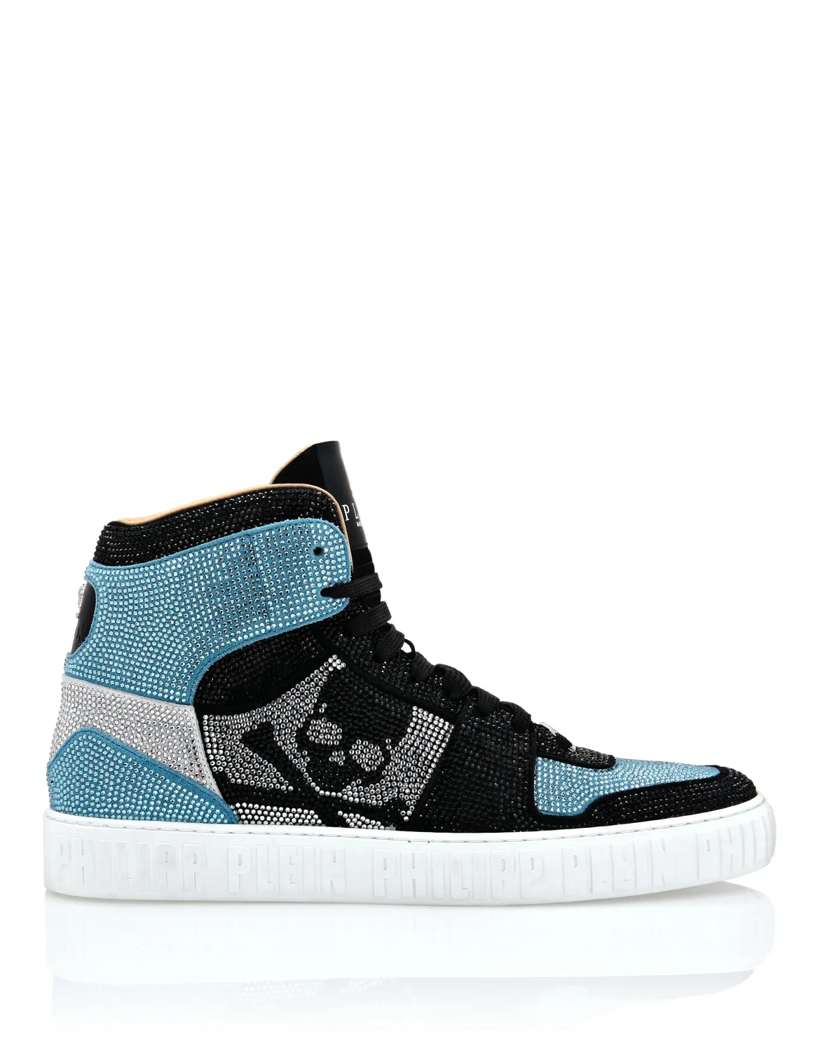 HI-TOP SNEAKERS NOTORIOUS CRYSTAL SKULL with Crystals, цвет: Голубой