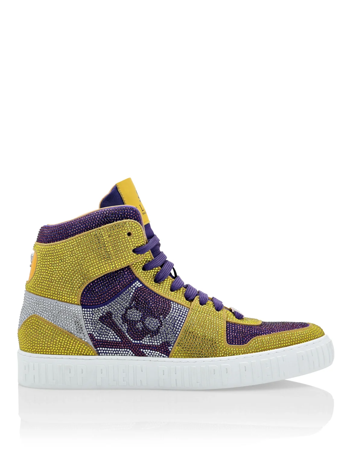 HI-TOP SNEAKERS NOTORIOUS CRYSTAL SKULL with Crystals, цвет: Желтый