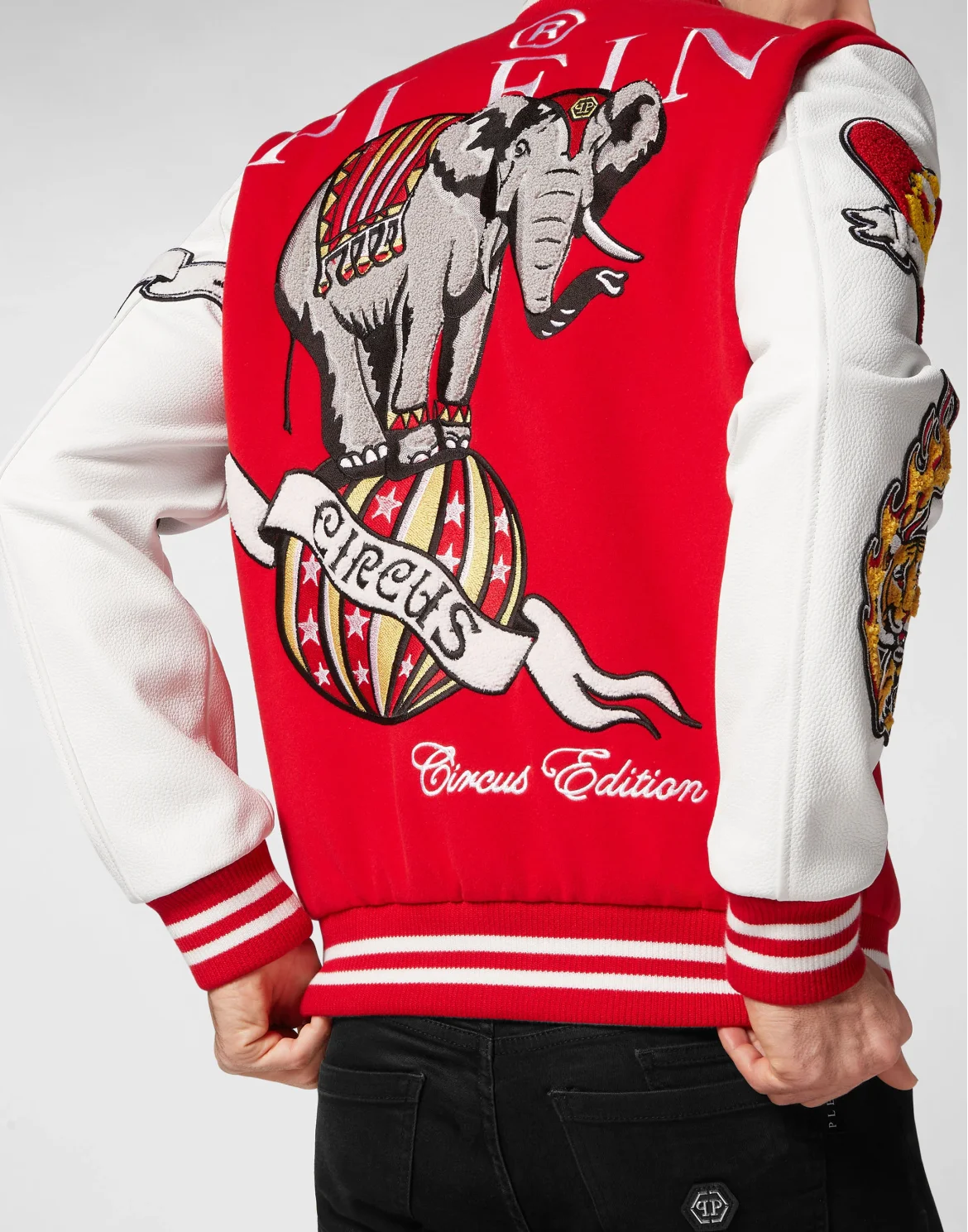 College Bomber with Woolen cloth base Toile de Circus, цвет: Красный