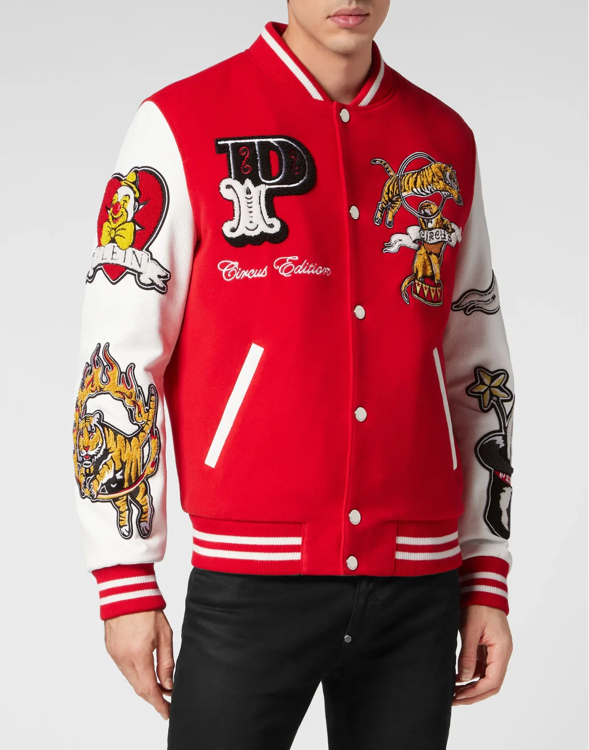 College Bomber with Woolen cloth base Toile de Circus, цвет: Красный