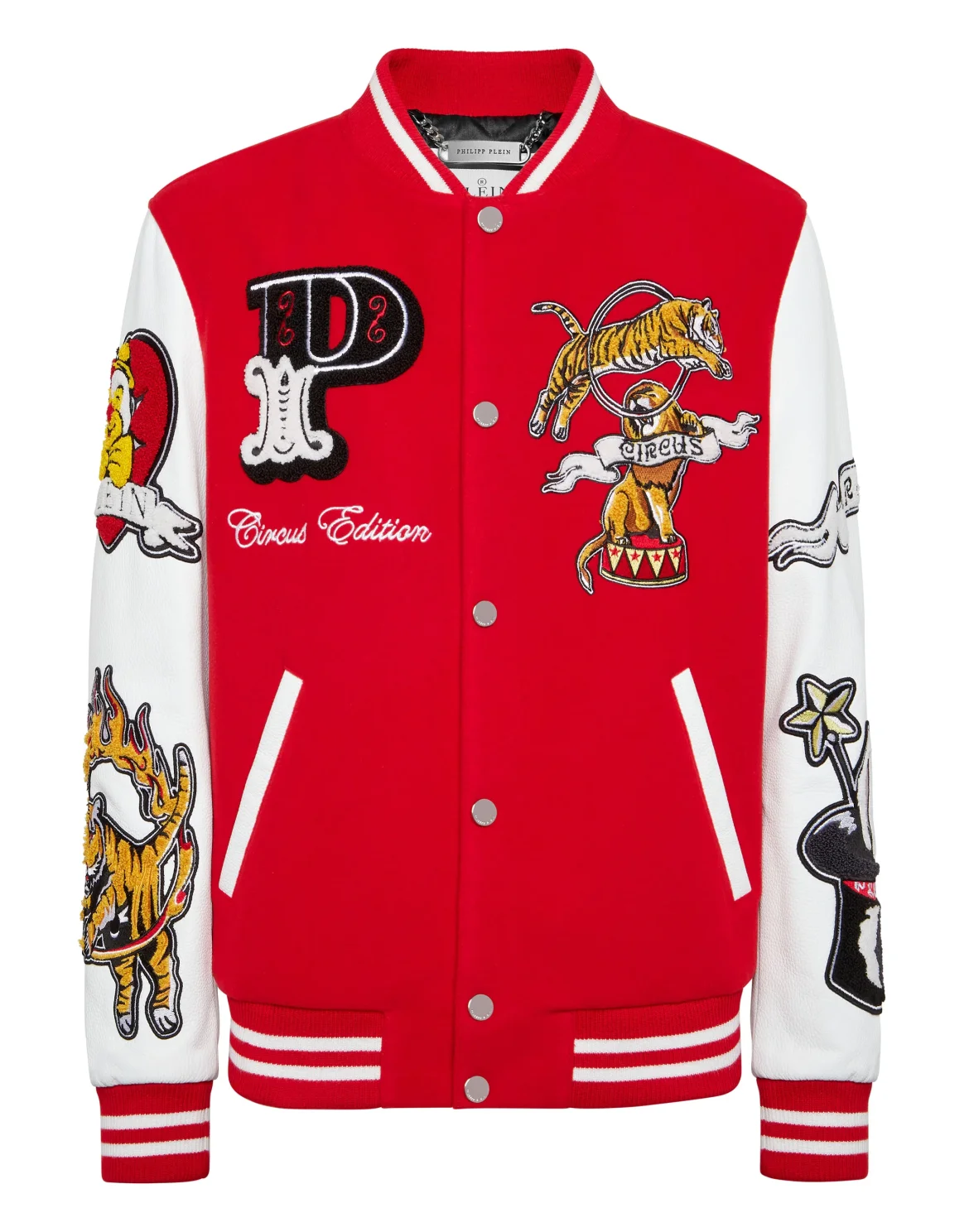 College Bomber with Woolen cloth base Toile de Circus, цвет: Красный