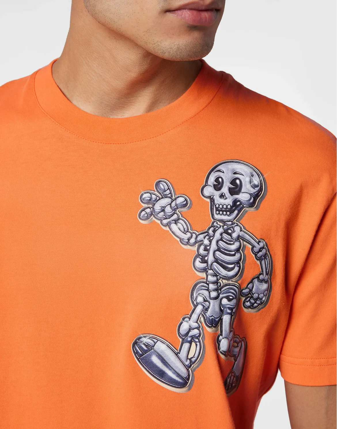 T-shirt Round Neck SS Skully Gang, цвет: Оранжевый