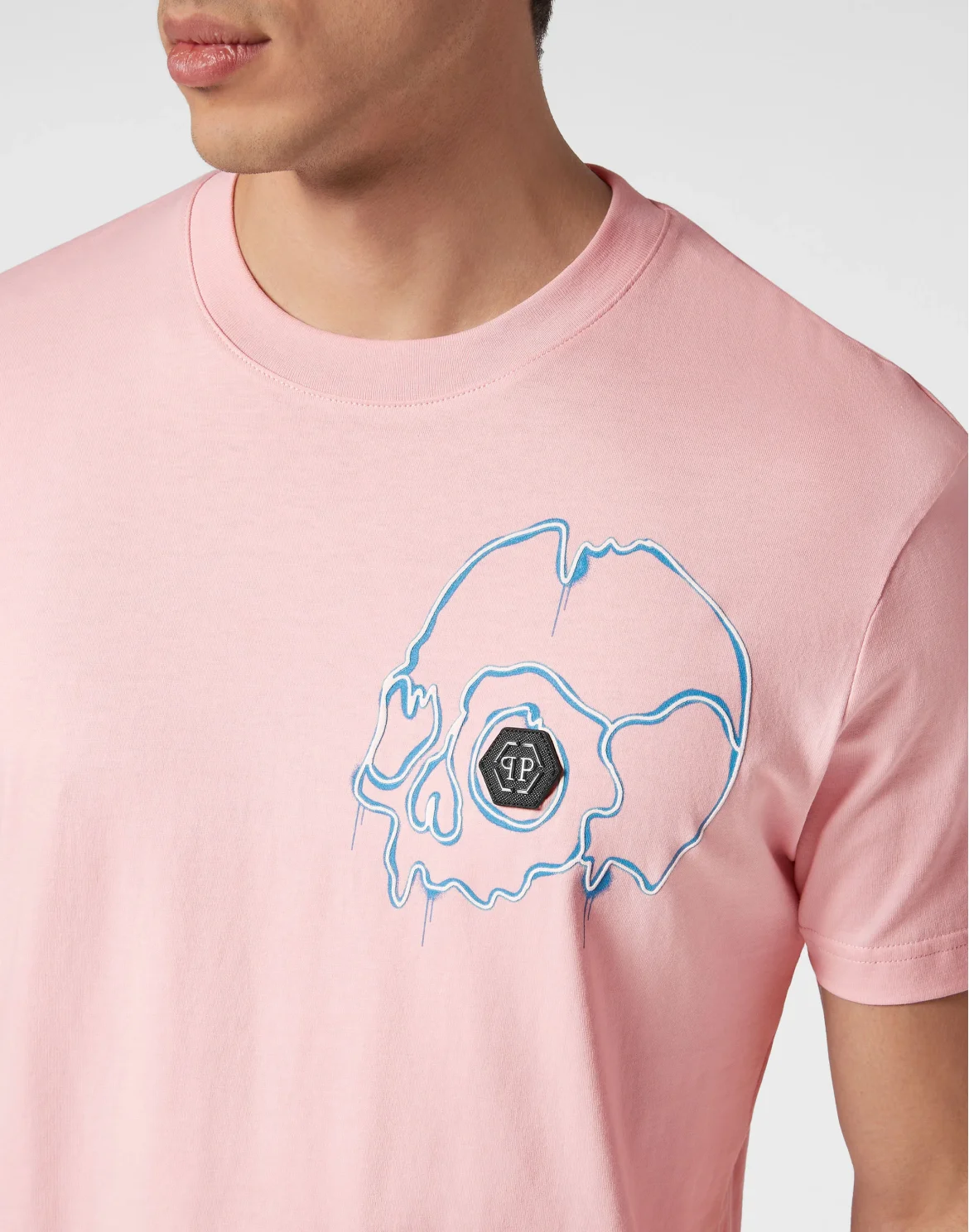 T-shirt Round Neck SS Dripping Skull, цвет: Розовый
