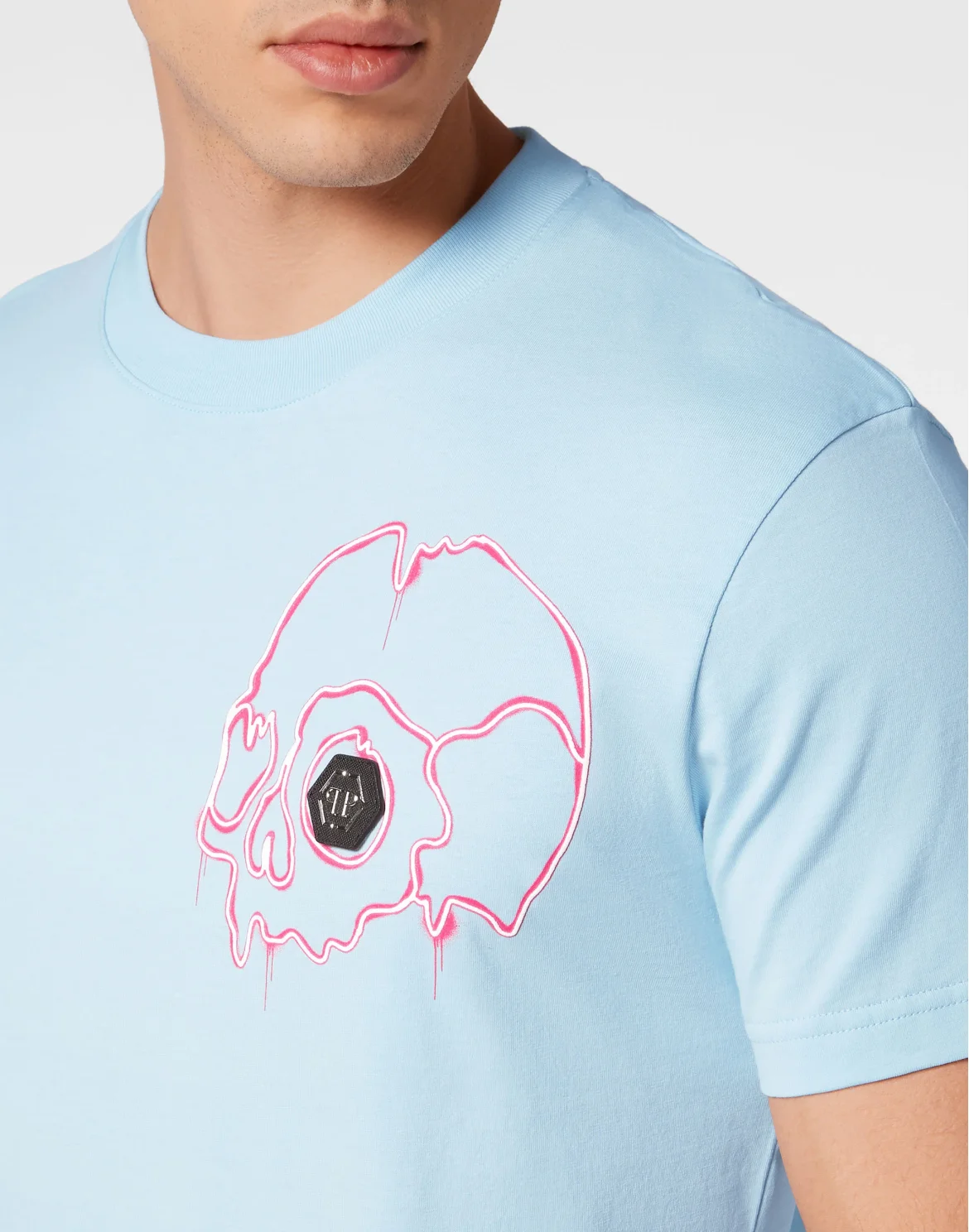 T-shirt Round Neck SS Dripping Skull, цвет: Голубой