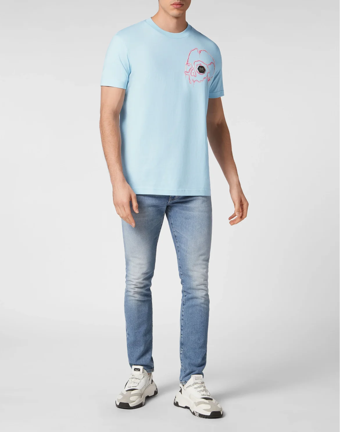 T-shirt Round Neck SS Dripping Skull, цвет: Голубой