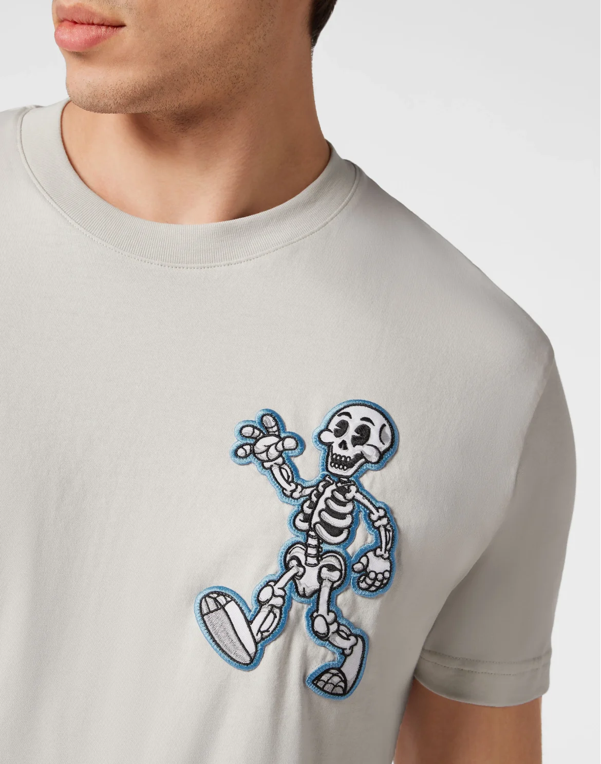 T-shirt Round Neck SS Skully Gang, цвет: Бежевый